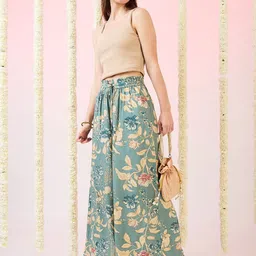 Globus Women Floral Printed Ethnic Palazzos-image-82