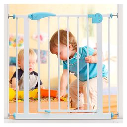 Safe O Kid Adjustable Safety Gate Covers with Auto Close & Secret Lock L 105 x B 75 cm - Blue & White-image-39