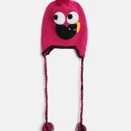 MayRa Knits Hand Knitted Googly Eyes Detail Cap - Pink-picture-31