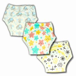 Kindermum Ele Star Combo Set of 3 Training Pants Medium - Multicolor-28