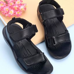 Pine Kids School Sandals with Velcro Closure - Black-image-88