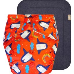 Dumbledo Premium Redpanda Free Size Leak proof Washable Unisex Reusable Cloth Diaper With 6-layer Black Insert - Red-11