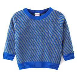 Babyhug Knitted Full Sleeves Pullovers Striped Sweater -Blue-picture-12