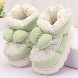 Oh! Pair Slip On Winter Shoes with Embroidery & Bow Detailing  -  Green-image-31