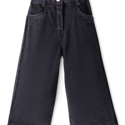 Little Kangaroos Woven Full Length Solid Denim Jeans - Black-image-42