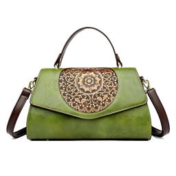 SYGA Women Elegant Retro Handbag Large Capacity Cover-Style Shoulder Bag (Green)-picture-27