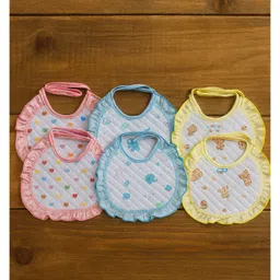 Badal Kidz Premium Imported Knot Frill Baby Bibs - Super Soft, Large Size, Cute Designs (Set of 6)-picture-42