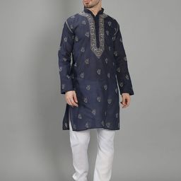 Seva Chikan Men Ethnic Motifs Chikankari Handloom Kurta-image-8