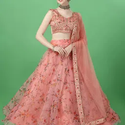 Piludi Printed Semi-Stitched Lehenga & Unstitched Blouse With Dupatta-picture-16