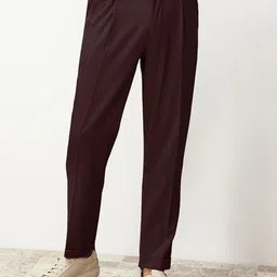 Trendyol Men Solid Pleated Trousers-image-26