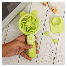 The Procure Store Multi-Functional Portable & Rechargable Fan with Ears- Green image 4