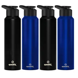 Speedex Black & Navy Blue 4 Pcs Stainless Steel Water Bottle- 1000ml-image-1