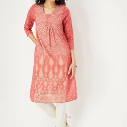 max Women Geometric Dyed Kurta-image-67