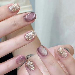 GLOW CUPID Set Of 25 Glossy Finish Reusable Press On Nails - Glimmering-Twilight-18