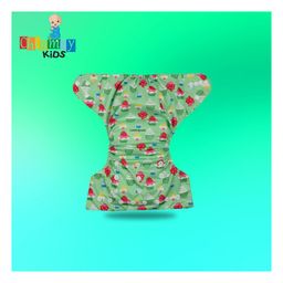 Chinmay Kids Cloth Diaper Cute Prints Freesize Reusable Washable Adjustable Snap Buttons Cloth Diaper For Babies With Wet Free Insert Pads Leak Proof & Dry Feel Pack of 2 - Green & White image 5