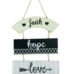 eazy wagon Beige & Black Faith Hope Love Positive Quotes Wall Hanging-image-8