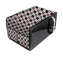 Waterproof & Dustproof PVC Microwave Oven Top Cover with 4 Utility Pockets Chec-image-91