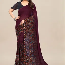 Moda Rapido Maroon Printed Poly Georgette Sarees-picture-12