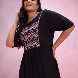 DressBerry Curve Plus Size Embroidered Tiered A-Line Dress-picture-14