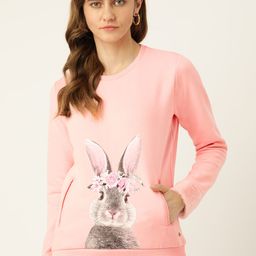 Monte Carlo Women Pink & Grey Printed Sweatshirt-image-37