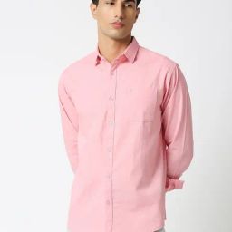 HJ HASASI Pink Slim Fit Cotton Shirt-image-55