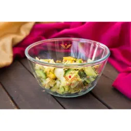 Femora Borosilicate Glass Microwave Safe Mixing Bowl (2100 ml) - Set of 1-6