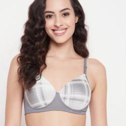 Clovia Grey Printed T-Shirt Bra-image-69
