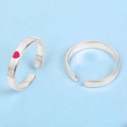 Mia by Tanishq Mini Heart Silver Toe Rings for Women-31