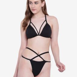 La Intimo Black Beach Mania Bikini Bra and Panty-image-14