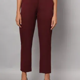 BRINNS Burgundy Regular Fit Mid Rise Trousers-image-58