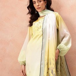 all about you Ombre Dyed Straight Kurta with Trousers & With Dupatta-picture-39
