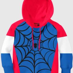 Bonkids Boys Spider Printed Hooded Pullover-image-2