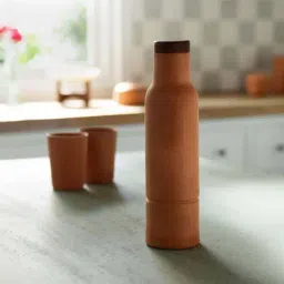 ellementry Brown Terracotta Water Bottle with Lid - Set of 1-image-62