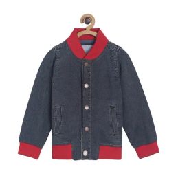 Tales & Stories Kids Navy Textured Jacket-image-47