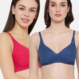 Clovia Multicolor Non Wired Non Padded T-Shirt Bra (Pack Of 2)-47