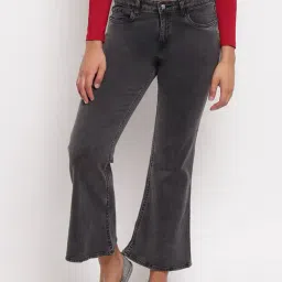Tales & Stories Black Mid Rise Flared Jeans-image-62