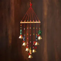 eCraftIndia Handcrafted Decorative Colorful Stars Wall/Door/Window Hanging Bells-41