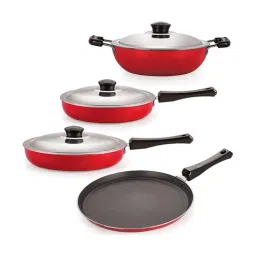 Nirlon Non-Stick Red Aluminium Kitchenware Utencil Combo Set-26
