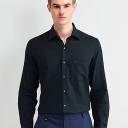 Arrow Men Comfort Spread Collar Checked Cotton Slim Fit Formal Shirt-picture-9