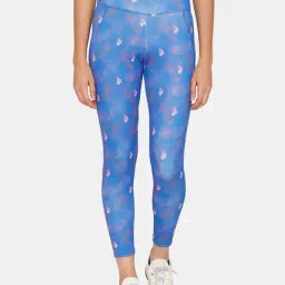 Zelocity by Zivame Blue Printed Tights-image-21