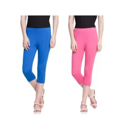 Dollar Missy Blue & Pink Slim Fit Capris Pack of - 2-image-70