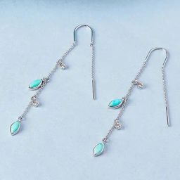 Mia by Tanishq Twilight Sparkle Silver Drop Earrings-image-46