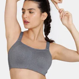 Zelocity by Zivame Grey Rapid Dry Sports Bra-image-75