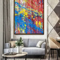 The Art House Abstract Multicolor Canvas Painting-picture-43