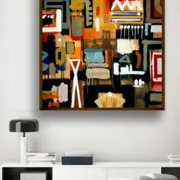 The Art House Abstract Multicolor Canvas Painting-picture-40