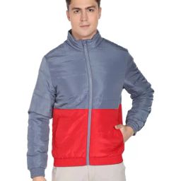 U.S. Polo Assn. Grey & Red Regular Fit Colour Block Jacket-image-60