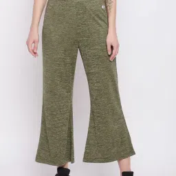 Clovia Olive Textured Regular Fit Trackpants-image-79
