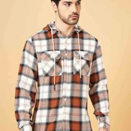Urban Ranger By Pantaloons Brown Cotton Slim Fit Checks Shirt-picture-24