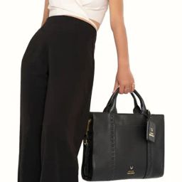 Hidesign Atelier Callas 08 Black Leather Solid Laptop Messenger Bag-image-82