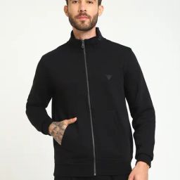 Guess Black Regular Fit Solid Sweatshirt-image-94